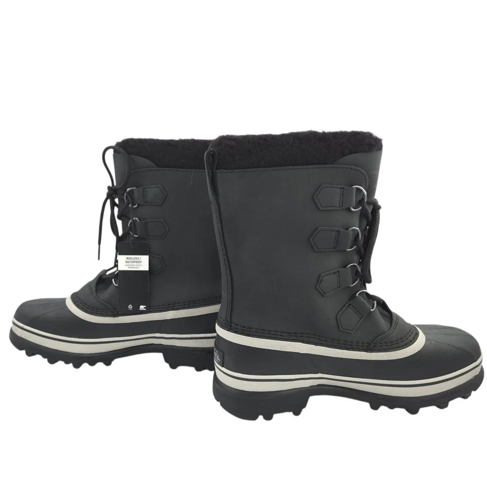 Sorel Caribou Boots Mens 8 Black Waterproof Insulated Winter Snow Shoes NEW
